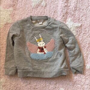 Gray Kids Sweatshirt with Bunny Design